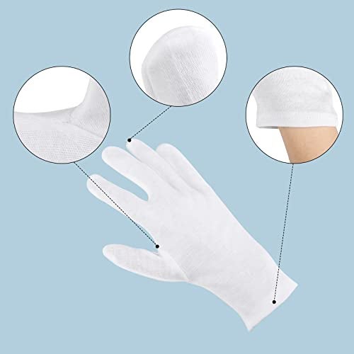 ENPOINT 5 Pairs Archival Photo Gloves, White X-Large Work Gloves For Handling Art Working Photography Men & Womens Cloth Gloves Liners Bulk for Handling Jewelry, Film, Photo, Coin Metal Inspection - Image 5