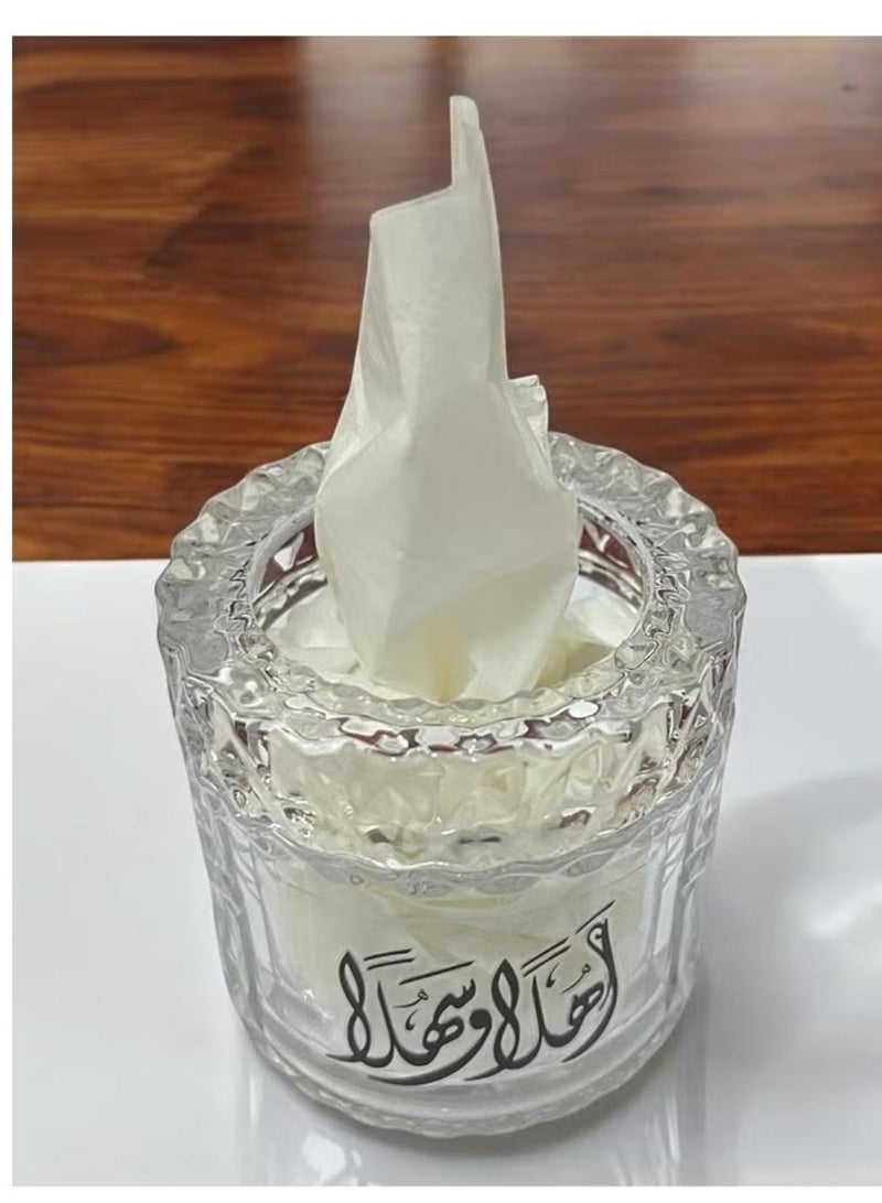 Glass tissue box with welcome phrases - Image 2