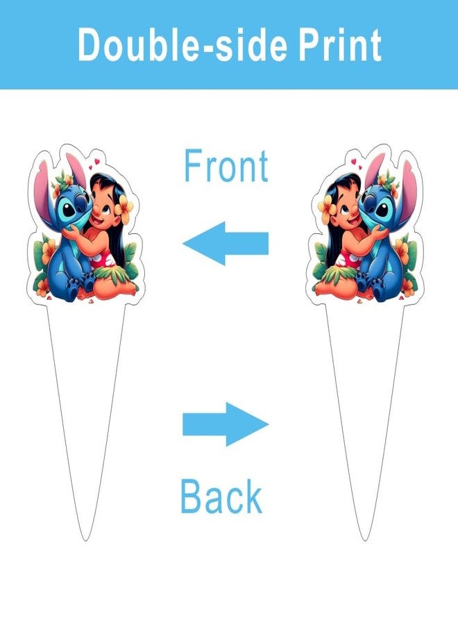ARHAVI 25 Pcs Stitch Cake Topper and Cupcake Toppers Set Birthday Party Supplies for Stitch Themed Birthday Decorations - Image 3