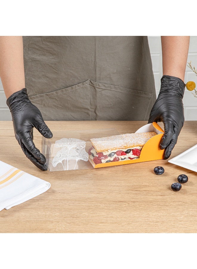 Restaurantware صناديق حلوى شفافة 7 بوصة × 2.5 بوصة، 100 غلاف ورقي برتقالي، صناديق حلوى شفافة - لمسة ورقية، بدون بطانة دهنية، صناديق تفضيل بلاستيكية شفافة، مقاومة للكسر، قابلة للتخلص منها - Image 5