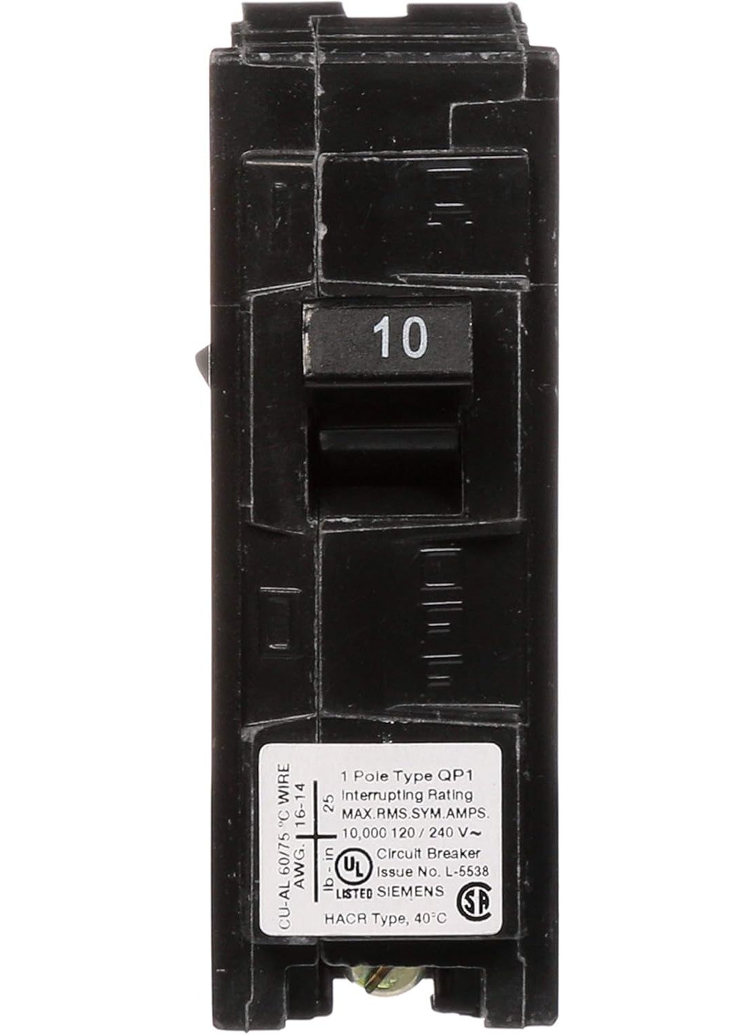 SIEMENS Q110 10Amp Single Pole Type QP Circuit Breaker  - Image 2