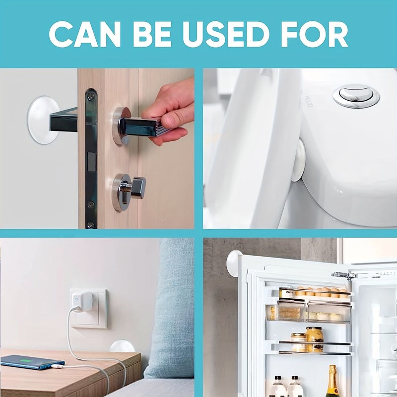 Set Of 8 Self Adhesive Wall Protectors For Door Handles Reusable Bumpers 1.97 By 0.31 Inch Reduce Noise Home Office - Image 2