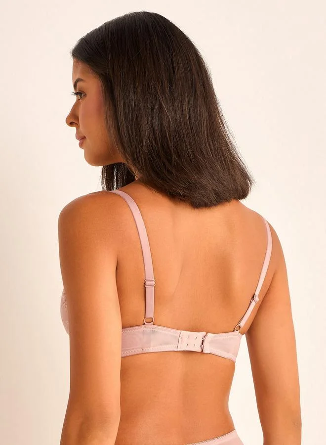 سبلاش فيڤ Mesh and Lace Padded Wired Demi Bra