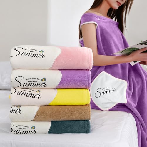 HOUSSE Wearable Microfiber Spa Bath Towel with Star Pocket for Girls & Women | Soft, Cozy Wrap with Snap Closure |Women’s Day Gift | 110 x 140 cm (Purple_White) - Image 5