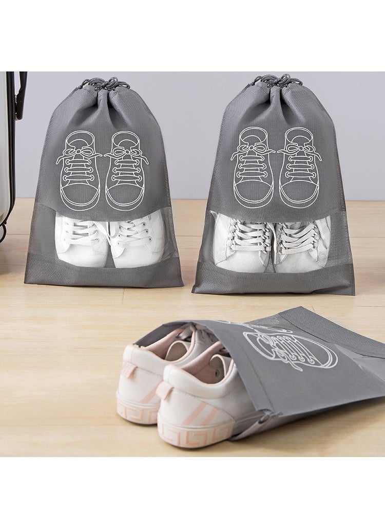 Dustproof Shoe Storage Bags Drawstring Organizer Light gray 