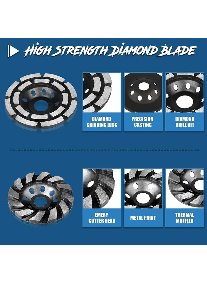 Diamond Cup Grinding Wheel, Heavy Duty Angle Grinder Wheels Sets for Angle Grinder Polishing(BLACK) - Image 2