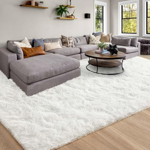 Merelax Soft Modern Indoor Large Shaggy Rug for Livingroom Bedroom Dorm Kids Room Home Decor NonSlip Plush Fluffy Furry Fur Area Rugs Comfy Nursery Accent Floor Carpet 9x12 Feet Ivory - Image 3