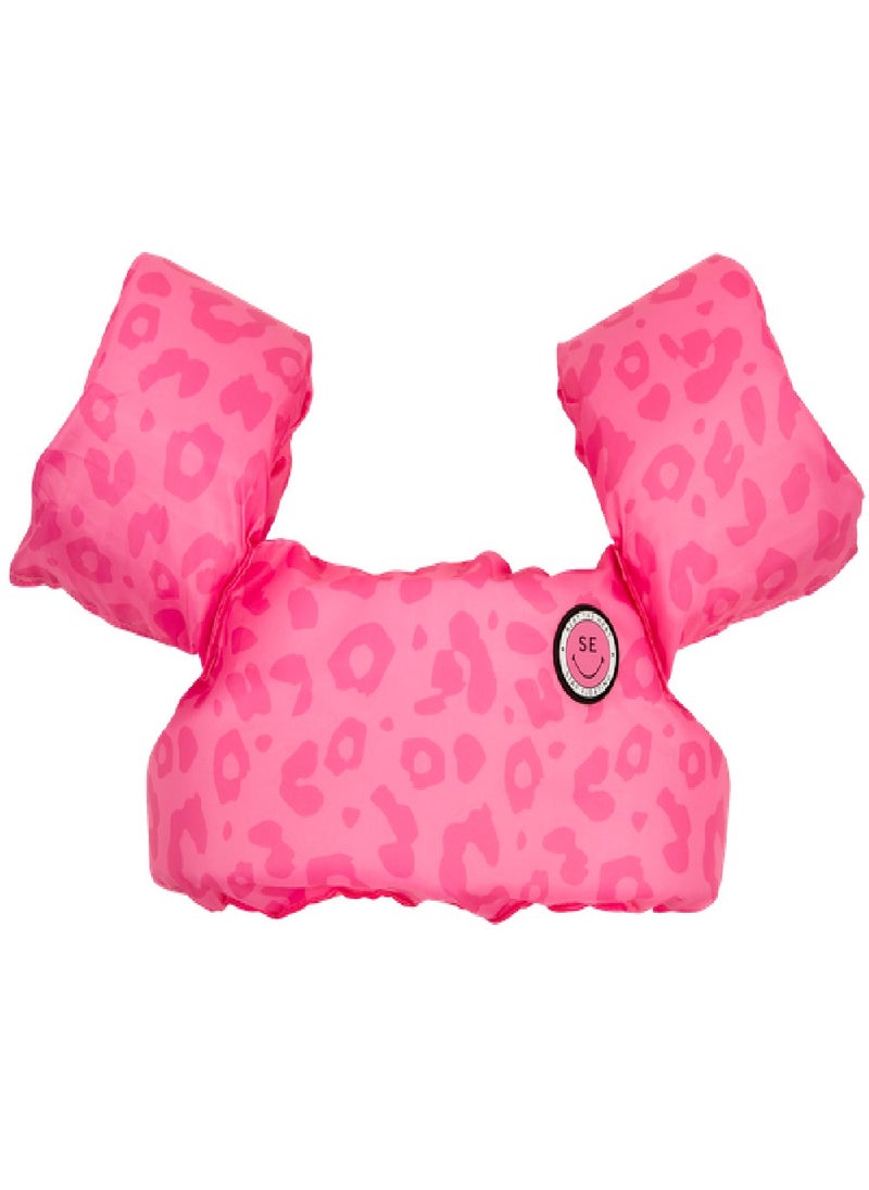 Swim Essentials  Pink Leopard Puddle Jumper, suitable for Age 2-6 years - Image 1