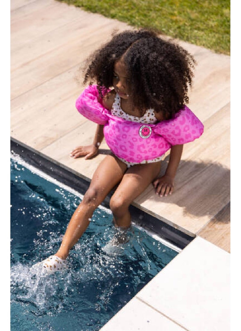 Swim Essentials  Pink Leopard Puddle Jumper, suitable for Age 2-6 years - Image 4
