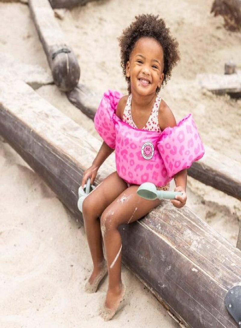 Swim Essentials  Pink Leopard Puddle Jumper, suitable for Age 2-6 years - Image 3