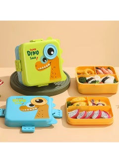 Twisoo Twisoo Kids Lunch Box with Spoon – Leakproof Double Decker Bento Box, Durable Plastic, Sealed for Freshness, Sauce Cup Included, Perfect for School & Travel, 1120ml (Dino Green)  - Image 2