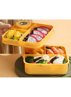 Twisoo Twisoo Kids Lunch Box with Spoon – Leakproof Double Decker Bento Box, Durable Plastic, Sealed for Freshness, Sauce Cup Included, Perfect for School & Travel, 1120ml (Dino Green)  - Image 5
