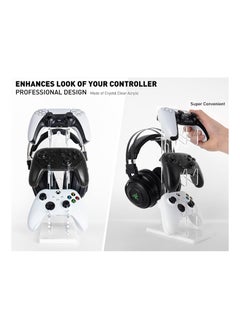 Excefore Universal 3 Tier Controller Holder and Headset Stand for PS5 PS4 Xbox ONE Switch STEAM, Controller Stand Gaming Accessories, Build Your Game Fortresses (White)  - Image 5