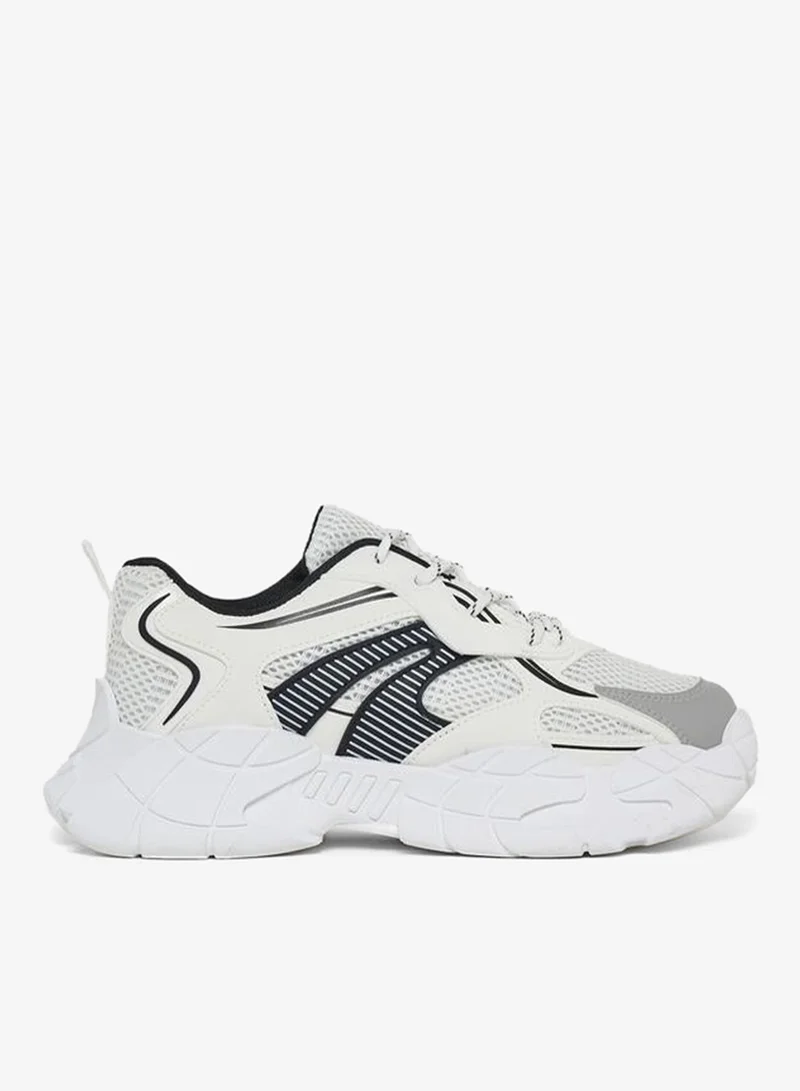 Styli Color Block Graphic Cut Out Chunky Sole Sneakers