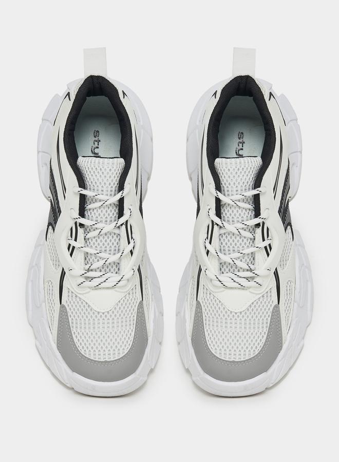 Styli Color Block Graphic Cut Out Chunky Sole Sneakers  - Image 5