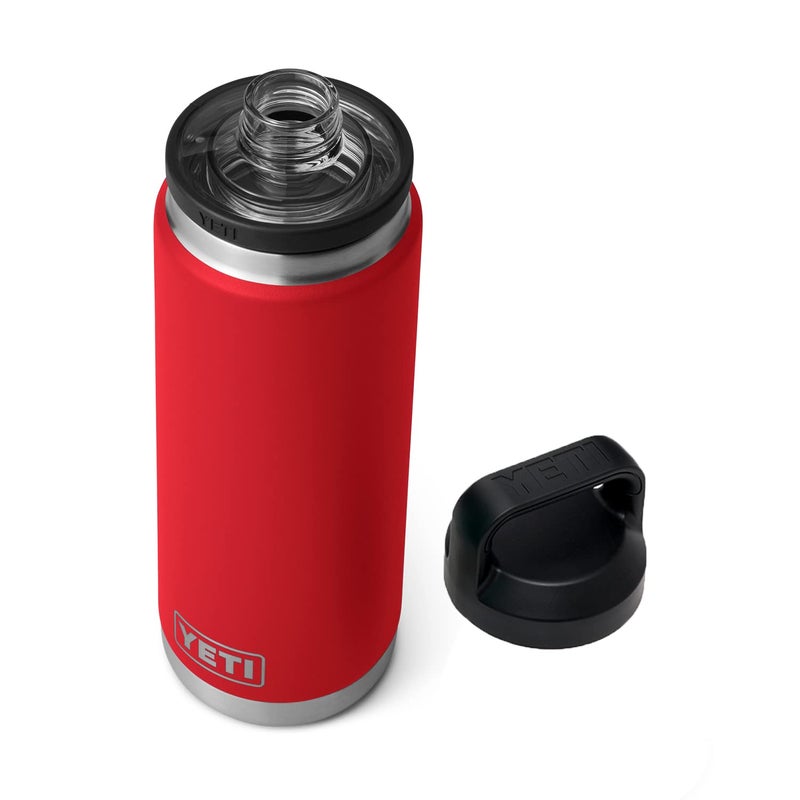 YETI Rambler 26 oz Bottle, Leakproof, Vacuum Insulated, Stainless Steel with Chug Cap, Rescue Red - Image 1