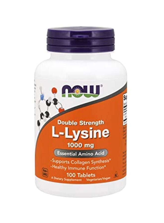 Now Foods L-Lysine 1000 mg - 100 Tablets - Image 1