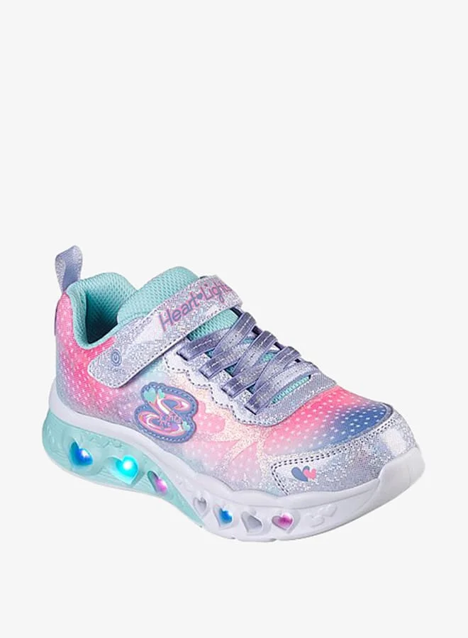 SKECHERS Girls Sneakers with Hook and Loop Closure - FLUTTER HEART LIGHTS