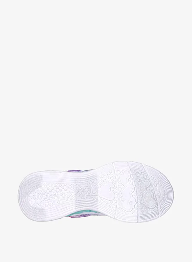 SKECHERS Girls Sneakers with Hook and Loop Closure - FLUTTER HEART LIGHTS