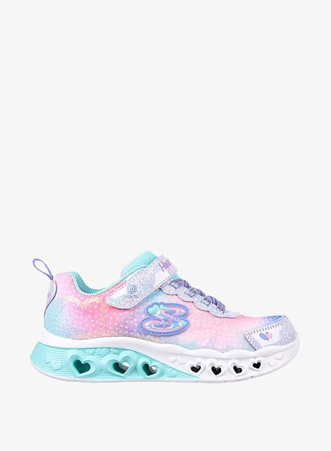SKECHERS Girls Sneakers with Hook and Loop Closure - FLUTTER HEART LIGHTS