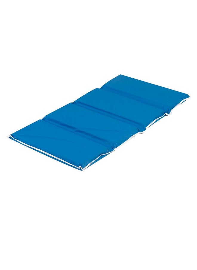 Children's Factory Children's Factory 2" Tough Duty Folding Blue Rest-Mat-, Classroom-Nap-Mats-for Preschools & Daycares, Foam-Napping-Floor-Mat-for Kids & Toddlers  - Image 1