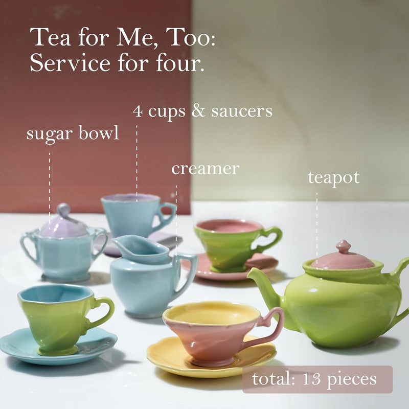 Rosanna Tea For Me, Too Children's Tea Set - Service for 4 in Bright Colors - Image 4