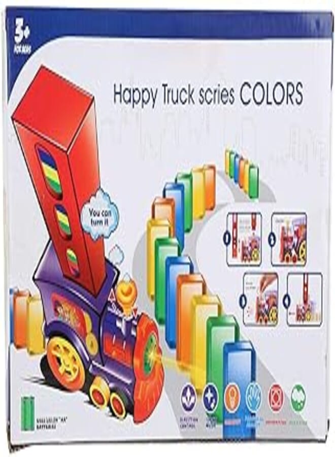 Zerodis Domino Vehicle Toy, Electronic Colourful Building Blocks Car Train Early Learning Vehicle Toy for Boys Girls (Trains Sets)