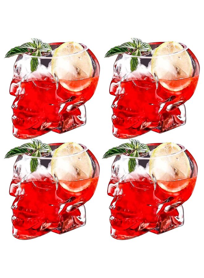 2pcs Glass Skull Wine Glasses with Premium Gift Box - 350ml Large Capacity 3D Horror Crystal Glasses for Home Bar Decoration and Gifts - Image 1