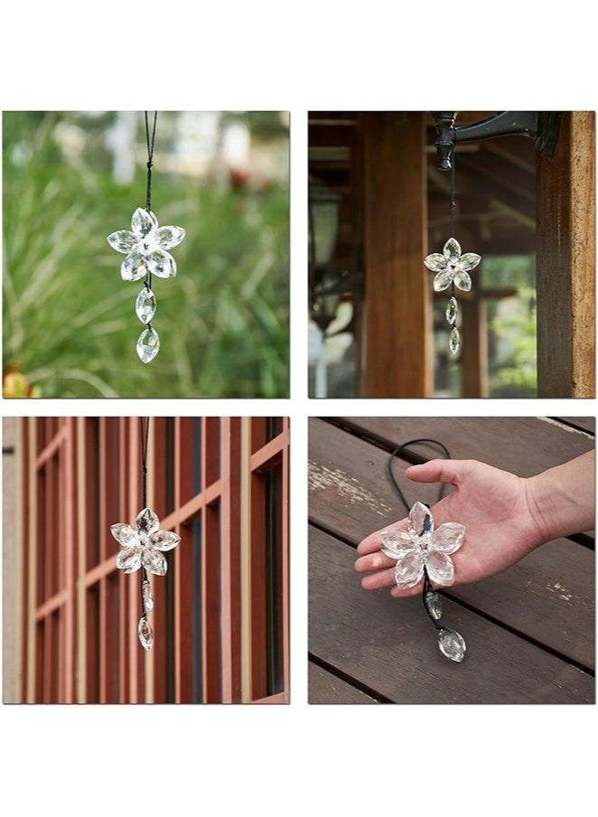 Bukela Car Pendant Crystal Flower Rear View Mirror Hanging Ornament Lucky Car Decoration and Transparent Home Decor with Gift Box - Image 4