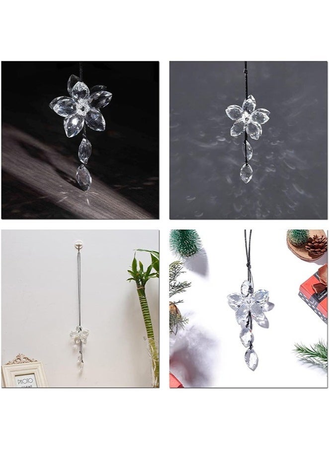 Bukela Car Pendant Crystal Flower Rear View Mirror Hanging Ornament Lucky Car Decoration and Transparent Home Decor with Gift Box - Image 5