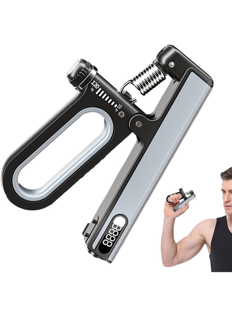 قبضة يد رياضية احترافية قابلة للتعديل (10-120 كجم) مع شاشة عداد رقمي - مقوي سواعد وأصابع لتمارين اللياقة البدنية وإعادة التأهيل - متعدد الألوان - Image 1