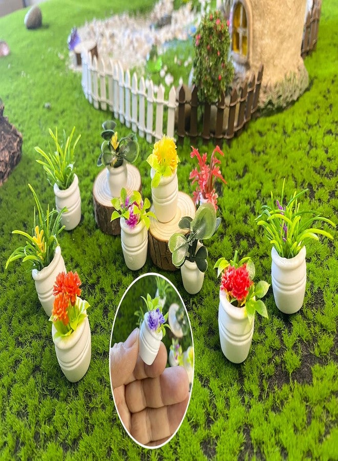HETRUUOP 18 PCS Mini Artificial Flowers Plants Decor for Dollhouse Resin Tiny Potted Plants for Crafts Micro Miniature Cactus for Fairy Garden Dollhouse Micro Landscaping Decoration - Image 2