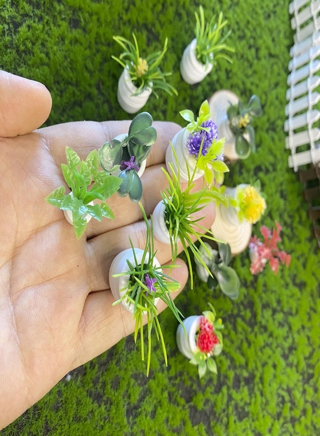 HETRUUOP 18 PCS Mini Artificial Flowers Plants Decor for Dollhouse Resin Tiny Potted Plants for Crafts Micro Miniature Cactus for Fairy Garden Dollhouse Micro Landscaping Decoration - Image 3
