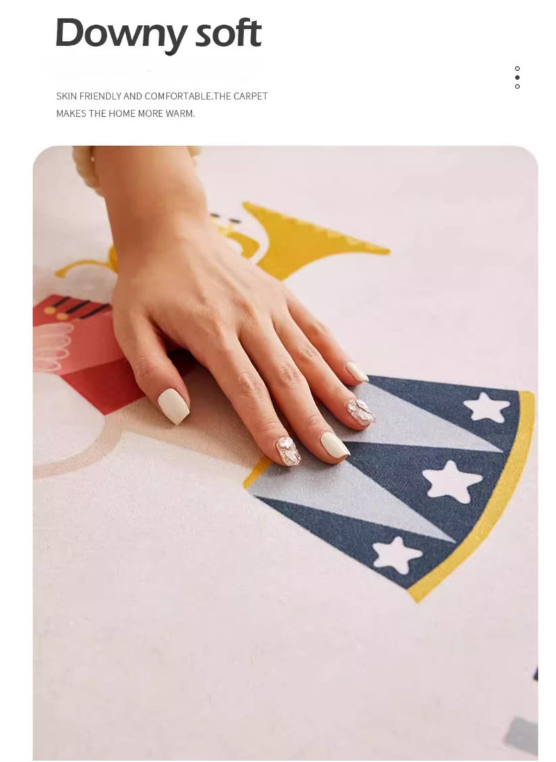 Blueland Portable Baby Play Mat, Washable Cotton Kids Playmat, Foldable Large Thick Activity, Non-Slip, Non-Toxic, Waterproof, Safe Crawling Mat For Toddler Boy Girl  - Image 4