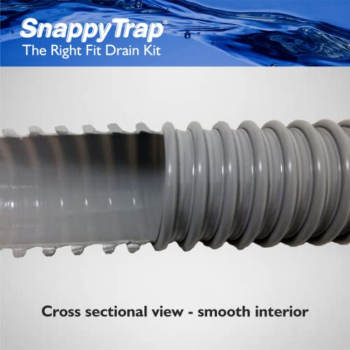 Coflex Snappy Trap Special Double Kitchen Sink Drain Kit with Flexible P Trap, Ideal for Sinks with Limited Vertical Space, Easy No Tool Installation (DK-120 Silver) - Image 5