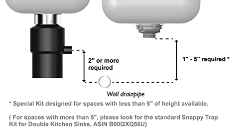 Coflex Snappy Trap Special Double Kitchen Sink Drain Kit with Flexible P Trap, Ideal for Sinks with Limited Vertical Space, Easy No Tool Installation (DK-120 Silver) - Image 4