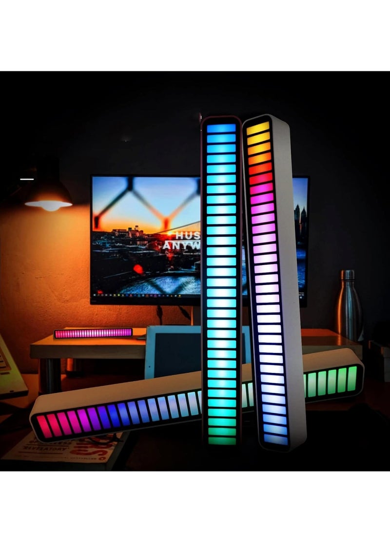 ماركة غير محددة شريط إضاءة إيقاعي، ضوء التعرف على الإيقاع RGB Audio LED، ضوء إيقاع التقاط الموسيقى 32 بت، شريط إضاءة RGB نشط بالصوت، مناسب لأضواء الألعاب  - Image 4