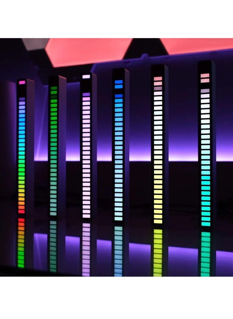 ماركة غير محددة شريط إضاءة إيقاعي، ضوء التعرف على الإيقاع RGB Audio LED، ضوء إيقاع التقاط الموسيقى 32 بت، شريط إضاءة RGB نشط بالصوت، مناسب لأضواء الألعاب  - Image 2