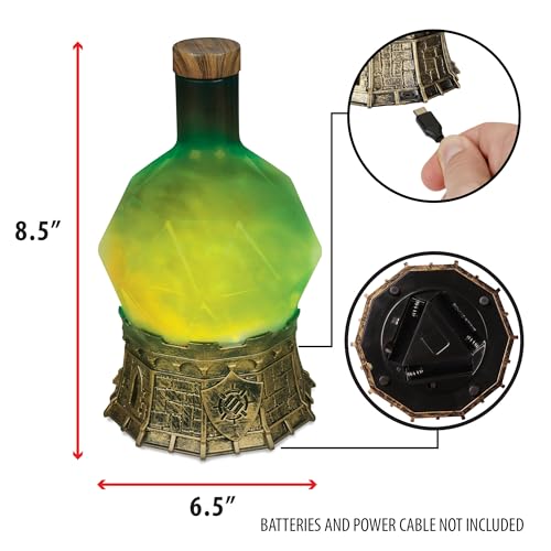 Enhance Gaming Sorcerers Potion Light with Swirling Mystical Brew  Potion Bottle Mood Light Prop for Tabletop Game Immersion Playroom Desk Decor  Soft Glowing Whirling Potion Green Elixir - Image 5