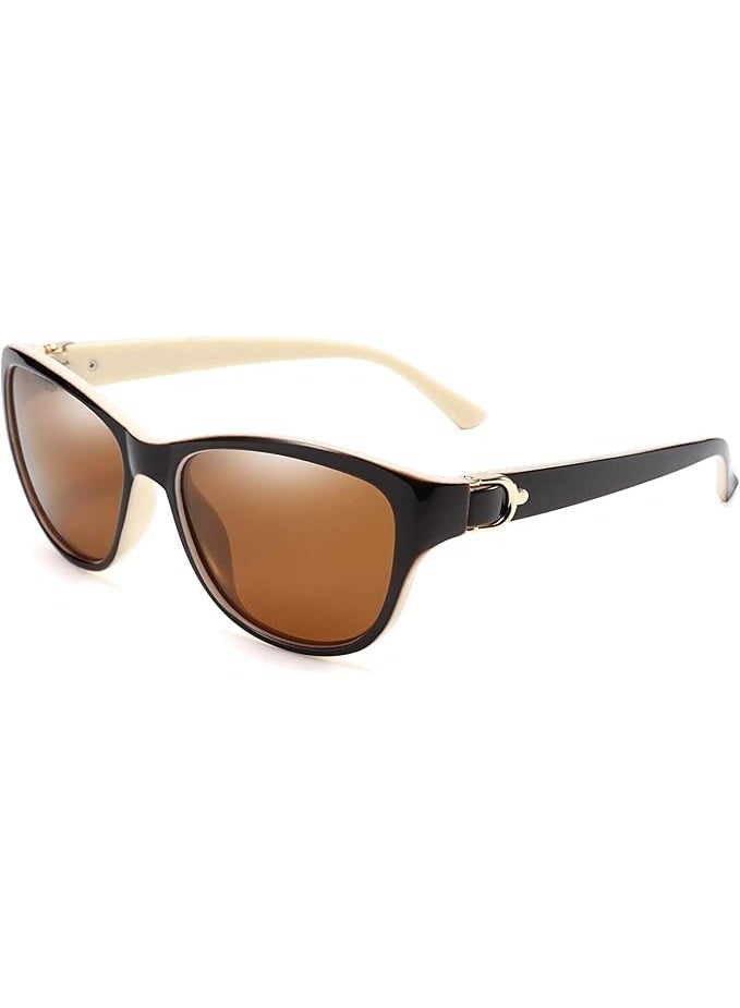 FEISEDY Women Vintage Polarized Sunglasses Lady Elegant Cateye Sun Glasses B2476
