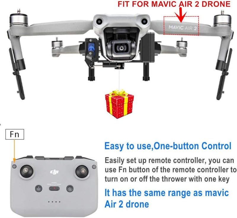 Hanatora Payload Airdrop Release Drop Device for DJI Air 2S,Mavic Air 2 Drone,Clip Delivery Transport Dropper,Wedding Fishing Bait Search & Rescue Kit Accessories - Image 2