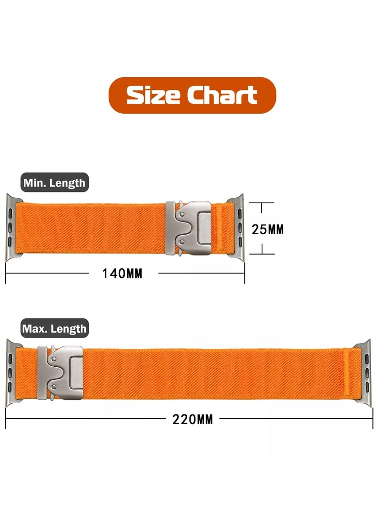 Sport Durable Rugged Watch Band Compatible with Apple Watch Ultra 1/2 49mm 46mm 45mm 44mm 42mm for Women Men Soft Stretchy Nylon Loop Strap,Parachute Style Buckle Straps for iWatch SE Series 10 9 8 7 6 5 4 3 2 1 SE  - Image 5