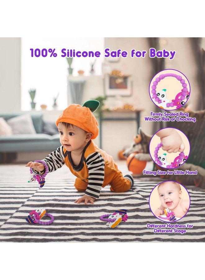 NPET Halloween Baby Teething Toy 312 Months Halloween Teething Ring Toy White Ghost & Pumpkin Baby Teething Toy Cute Halloween Ring Theether Soft Silicone Baby Teething Toy Lovely Gifts Baby Teething Toy  - Image 4