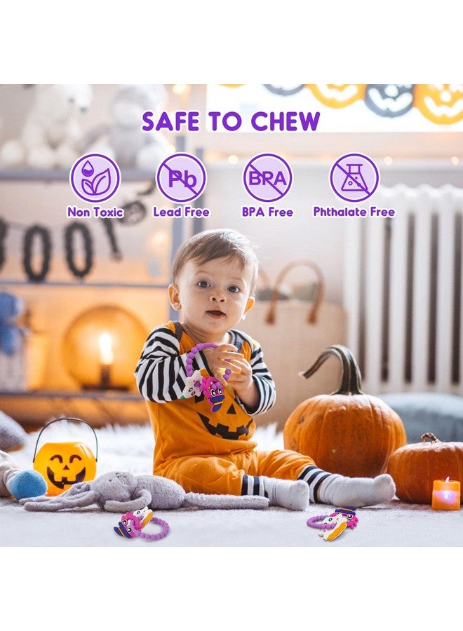 NPET Halloween Baby Teething Toy 312 Months Halloween Teething Ring Toy White Ghost & Pumpkin Baby Teething Toy Cute Halloween Ring Theether Soft Silicone Baby Teething Toy Lovely Gifts Baby Teething Toy  - Image 3