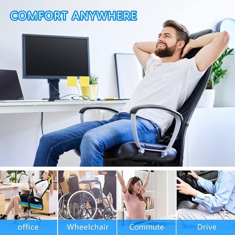 Extra Thick Gel Cushion Seat Pad - Cooling Egg Grid Chair Cushion for Office Workers, Drivers and Wheelchair Users, Breathable Design for Hip and Tailbone Comfort - Image 2