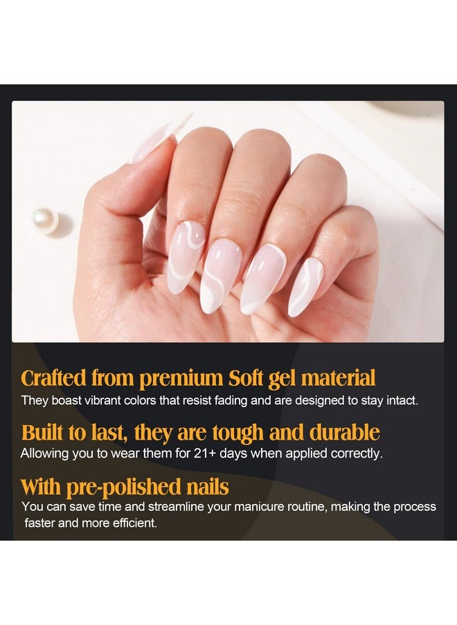 UNA GELLA - Almond Nail Tips 504 Pcs Long Lasting Medium Almond Soft Gel Full Cover Nail Tips False Almond Nails Clear Acrylic Gelly Tips For Nail/Dip/Poly Nail Extensions Press On Nails 12 Sizes - Image 1