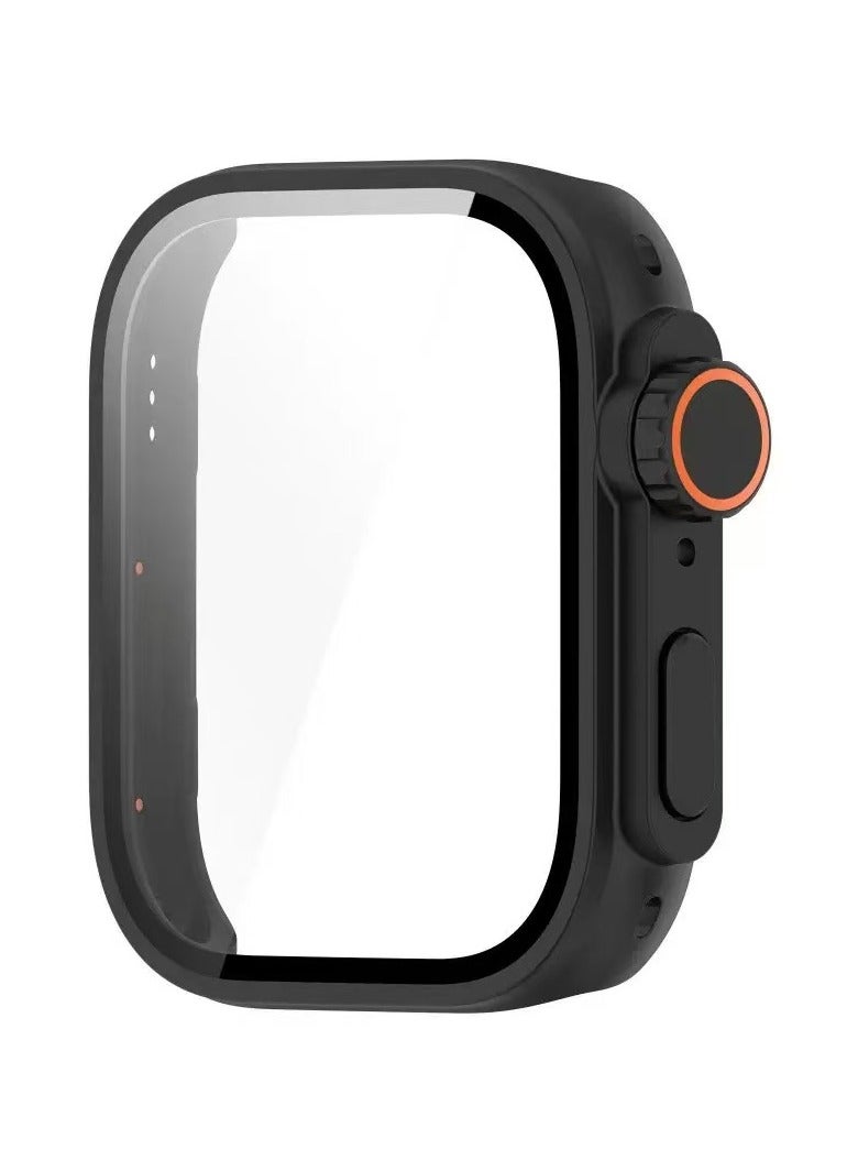 DKNG Full Coverage Phone Case with Tempered Film Screen Protector, Compatible with Huawei Watch Fit 4, PC Smart Watch Accessories (Black)  - Image 2
