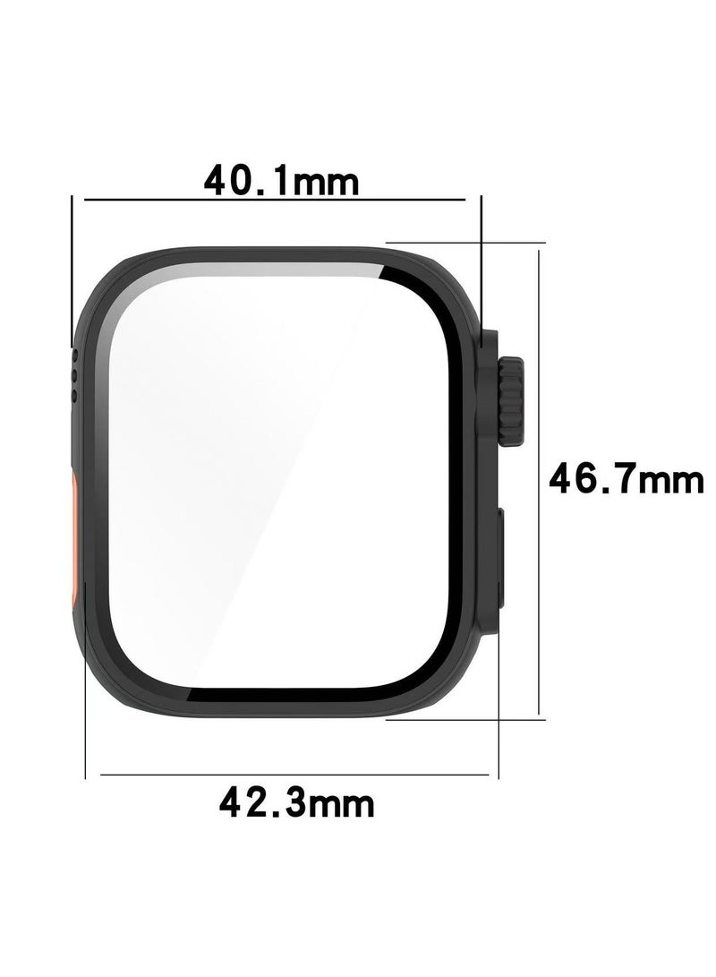 DKNG Full Coverage Phone Case with Tempered Film Screen Protector, Compatible with Huawei Watch Fit 4, PC Smart Watch Accessories (Black)  - Image 3