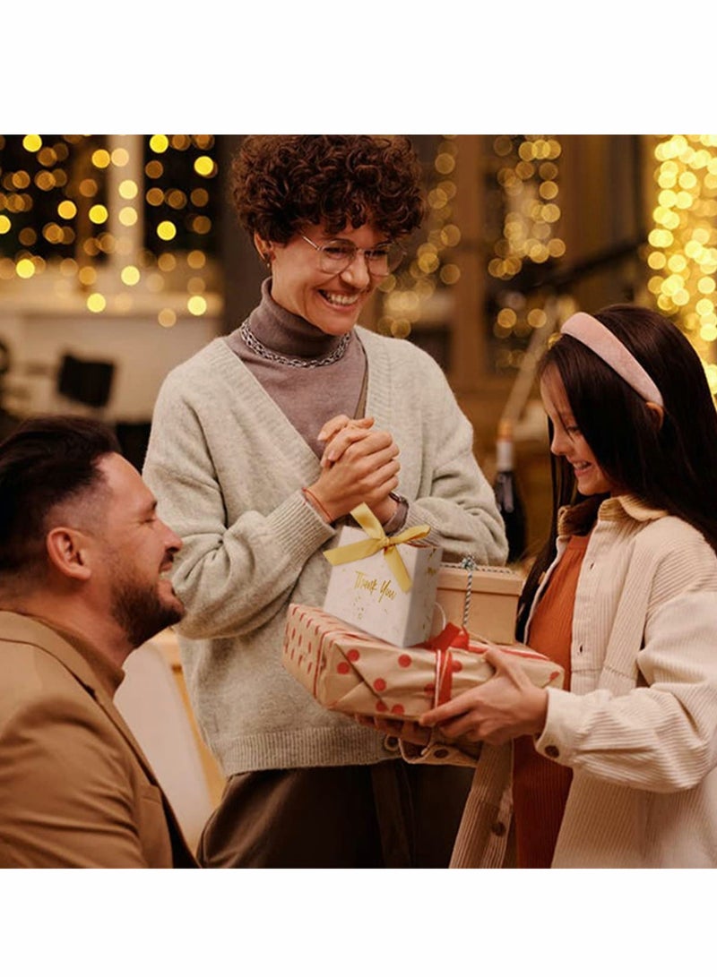 Zikra Small Thank You Gift Bags, Marble Pattern Party Favor Bags with Gold Bow Ribbon, Paper Bags for Birthday Wedding Bridesmaid Holiday Valentines Day (30Pack Gold 4.5x1.8x3.Inches) - Image 4