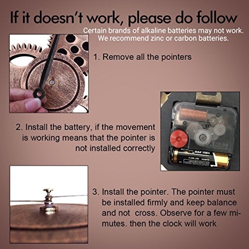 Oldtown Clocks 23" inch Noiseless Silent Non-Ticking Gears Not Moving Wall Clock (Roman Numeral,Anti-Bronze) - Image 4